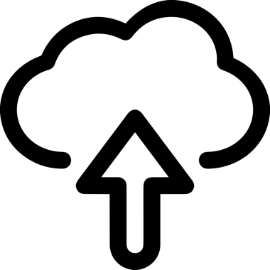 Siyah ve Beyaz Logo Simgesi PNG Biçimini Yükle. Web Sitesi Düğmesi, Mobil Uygulama Arayüzü, Dosya Aktarımı, Belge Paylaşımı, Bulut Depolama ve Veri Yedekleme için Minimalist Düz Tasarımlı Tek Renkli Ok Gönderme İşareti Grafiksel Elemanı