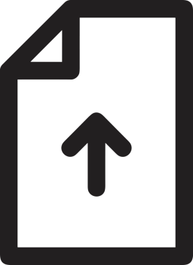 Siyah ve Beyaz Logo Simgesi PNG Biçimini Yükle. Web Sitesi Düğmesi, Mobil Uygulama Arayüzü, Dosya Aktarımı, Belge Paylaşımı, Bulut Depolama ve Veri Yedekleme için Minimalist Düz Tasarımlı Tek Renkli Ok Gönderme İşareti Grafiksel Elemanı