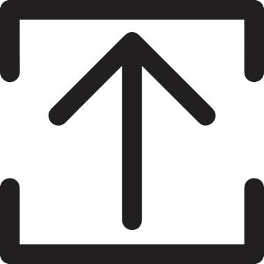 Siyah ve Beyaz Logo Simgesi PNG Biçimini Yükle. Web Sitesi Düğmesi, Mobil Uygulama Arayüzü, Dosya Aktarımı, Belge Paylaşımı, Bulut Depolama ve Veri Yedekleme için Minimalist Düz Tasarımlı Tek Renkli Ok Gönderme İşareti Grafiksel Elemanı