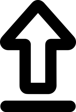 Siyah ve Beyaz Logo Simgesi PNG Biçimini Yükle. Web Sitesi Düğmesi, Mobil Uygulama Arayüzü, Dosya Aktarımı, Belge Paylaşımı, Bulut Depolama ve Veri Yedekleme için Minimalist Düz Tasarımlı Tek Renkli Ok Gönderme İşareti Grafiksel Elemanı