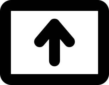 Siyah ve Beyaz Logo Simgesi PNG Biçimini Yükle. Web Sitesi Düğmesi, Mobil Uygulama Arayüzü, Dosya Aktarımı, Belge Paylaşımı, Bulut Depolama ve Veri Yedekleme için Minimalist Düz Tasarımlı Tek Renkli Ok Gönderme İşareti Grafiksel Elemanı