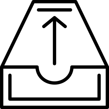 Siyah ve Beyaz Logo Simgesi PNG Biçimini Yükle. Web Sitesi Düğmesi, Mobil Uygulama Arayüzü, Dosya Aktarımı, Belge Paylaşımı, Bulut Depolama ve Veri Yedekleme için Minimalist Düz Tasarımlı Tek Renkli Ok Gönderme İşareti Grafiksel Elemanı