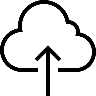 Siyah ve Beyaz Logo Simgesi PNG Biçimini Yükle. Web Sitesi Düğmesi, Mobil Uygulama Arayüzü, Dosya Aktarımı, Belge Paylaşımı, Bulut Depolama ve Veri Yedekleme için Minimalist Düz Tasarımlı Tek Renkli Ok Gönderme İşareti Grafiksel Elemanı