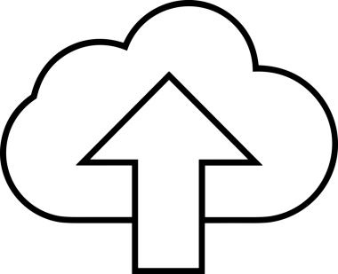 Siyah ve Beyaz Logo Simgesi PNG Biçimini Yükle. Web Sitesi Düğmesi, Mobil Uygulama Arayüzü, Dosya Aktarımı, Belge Paylaşımı, Bulut Depolama ve Veri Yedekleme için Minimalist Düz Tasarımlı Tek Renkli Ok Gönderme İşareti Grafiksel Elemanı