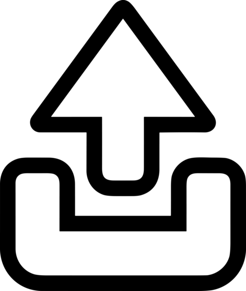 Siyah ve Beyaz Logo Simgesi PNG Biçimini Yükle. Web Sitesi Düğmesi, Mobil Uygulama Arayüzü, Dosya Aktarımı, Belge Paylaşımı, Bulut Depolama ve Veri Yedekleme için Minimalist Düz Tasarımlı Tek Renkli Ok Gönderme İşareti Grafiksel Elemanı