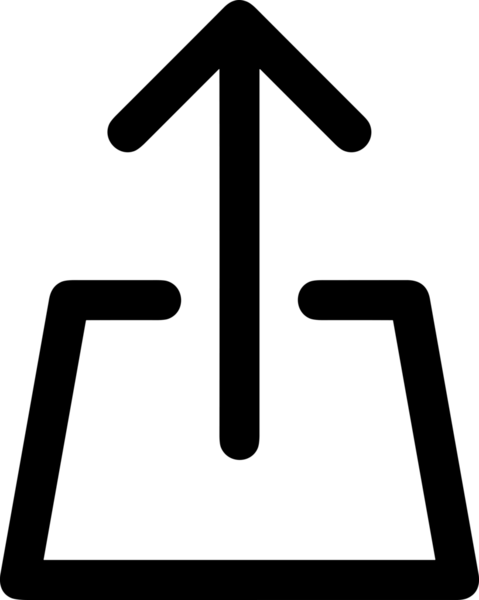 Siyah ve Beyaz Logo Simgesi PNG Biçimini Yükle. Web Sitesi Düğmesi, Mobil Uygulama Arayüzü, Dosya Aktarımı, Belge Paylaşımı, Bulut Depolama ve Veri Yedekleme için Minimalist Düz Tasarımlı Tek Renkli Ok Gönderme İşareti Grafiksel Elemanı