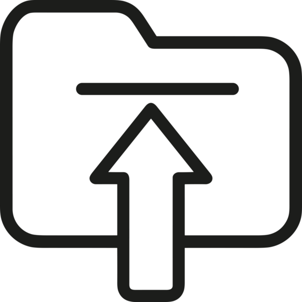 Siyah ve Beyaz Logo Simgesi PNG Biçimini Yükle. Web Sitesi Düğmesi, Mobil Uygulama Arayüzü, Dosya Aktarımı, Belge Paylaşımı, Bulut Depolama ve Veri Yedekleme için Minimalist Düz Tasarımlı Tek Renkli Ok Gönderme İşareti Grafiksel Elemanı