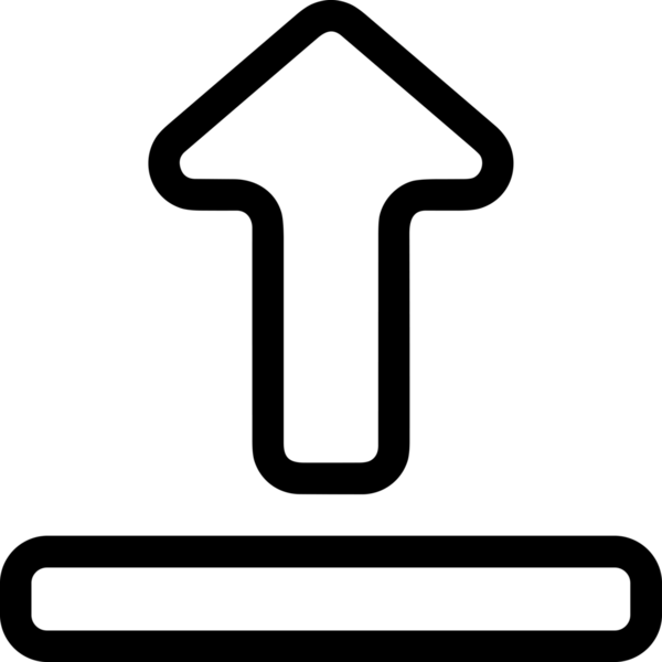 Siyah ve Beyaz Logo Simgesi PNG Biçimini Yükle. Web Sitesi Düğmesi, Mobil Uygulama Arayüzü, Dosya Aktarımı, Belge Paylaşımı, Bulut Depolama ve Veri Yedekleme için Minimalist Düz Tasarımlı Tek Renkli Ok Gönderme İşareti Grafiksel Elemanı