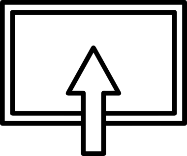 Siyah ve Beyaz Logo Simgesi PNG Biçimini Yükle. Web Sitesi Düğmesi, Mobil Uygulama Arayüzü, Dosya Aktarımı, Belge Paylaşımı, Bulut Depolama ve Veri Yedekleme için Minimalist Düz Tasarımlı Tek Renkli Ok Gönderme İşareti Grafiksel Elemanı