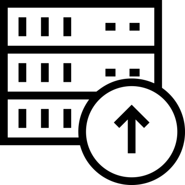 Siyah ve Beyaz Logo Simgesi PNG Biçimini Yükle. Web Sitesi Düğmesi, Mobil Uygulama Arayüzü, Dosya Aktarımı, Belge Paylaşımı, Bulut Depolama ve Veri Yedekleme için Minimalist Düz Tasarımlı Tek Renkli Ok Gönderme İşareti Grafiksel Elemanı