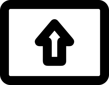 Siyah ve Beyaz Logo Simgesi PNG Biçimini Yükle. Web Sitesi Düğmesi, Mobil Uygulama Arayüzü, Dosya Aktarımı, Belge Paylaşımı, Bulut Depolama ve Veri Yedekleme için Minimalist Düz Tasarımlı Tek Renkli Ok Gönderme İşareti Grafiksel Elemanı