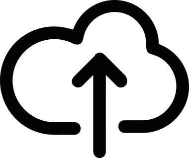 Siyah ve Beyaz Logo Simgesi PNG Biçimini Yükle. Web Sitesi Düğmesi, Mobil Uygulama Arayüzü, Dosya Aktarımı, Belge Paylaşımı, Bulut Depolama ve Veri Yedekleme için Minimalist Düz Tasarımlı Tek Renkli Ok Gönderme İşareti Grafiksel Elemanı