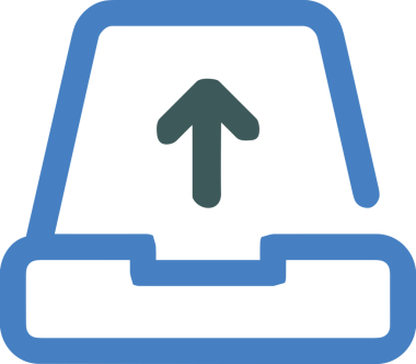 Siyah ve Beyaz Logo Simgesi PNG Biçimini Yükle. Web Sitesi Düğmesi, Mobil Uygulama Arayüzü, Dosya Aktarımı, Belge Paylaşımı, Bulut Depolama ve Veri Yedekleme için Minimalist Düz Tasarımlı Tek Renkli Ok Gönderme İşareti Grafiksel Elemanı