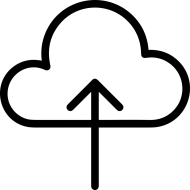 Siyah ve Beyaz Logo Simgesi PNG Biçimini Yükle. Web Sitesi Düğmesi, Mobil Uygulama Arayüzü, Dosya Aktarımı, Belge Paylaşımı, Bulut Depolama ve Veri Yedekleme için Minimalist Düz Tasarımlı Tek Renkli Ok Gönderme İşareti Grafiksel Elemanı