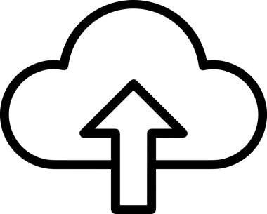 Siyah ve Beyaz Logo Simgesi PNG Biçimini Yükle. Web Sitesi Düğmesi, Mobil Uygulama Arayüzü, Dosya Aktarımı, Belge Paylaşımı, Bulut Depolama ve Veri Yedekleme için Minimalist Düz Tasarımlı Tek Renkli Ok Gönderme İşareti Grafiksel Elemanı