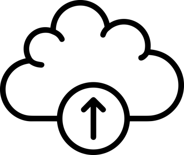 Siyah ve Beyaz Logo Simgesi PNG Biçimini Yükle. Web Sitesi Düğmesi, Mobil Uygulama Arayüzü, Dosya Aktarımı, Belge Paylaşımı, Bulut Depolama ve Veri Yedekleme için Minimalist Düz Tasarımlı Tek Renkli Ok Gönderme İşareti Grafiksel Elemanı