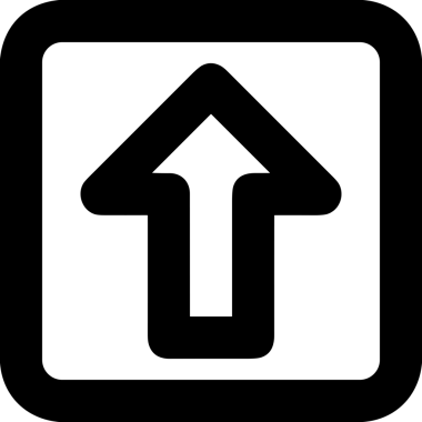 Siyah ve Beyaz Logo Simgesi PNG Biçimini Yükle. Web Sitesi Düğmesi, Mobil Uygulama Arayüzü, Dosya Aktarımı, Belge Paylaşımı, Bulut Depolama ve Veri Yedekleme için Minimalist Düz Tasarımlı Tek Renkli Ok Gönderme İşareti Grafiksel Elemanı