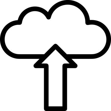 Siyah ve Beyaz Logo Simgesi PNG Biçimini Yükle. Web Sitesi Düğmesi, Mobil Uygulama Arayüzü, Dosya Aktarımı, Belge Paylaşımı, Bulut Depolama ve Veri Yedekleme için Minimalist Düz Tasarımlı Tek Renkli Ok Gönderme İşareti Grafiksel Elemanı
