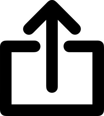 Siyah ve Beyaz Logo Simgesi PNG Biçimini Yükle. Web Sitesi Düğmesi, Mobil Uygulama Arayüzü, Dosya Aktarımı, Belge Paylaşımı, Bulut Depolama ve Veri Yedekleme için Minimalist Düz Tasarımlı Tek Renkli Ok Gönderme İşareti Grafiksel Elemanı