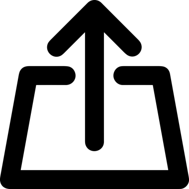 Siyah ve Beyaz Logo Simgesi PNG Biçimini Yükle. Web Sitesi Düğmesi, Mobil Uygulama Arayüzü, Dosya Aktarımı, Belge Paylaşımı, Bulut Depolama ve Veri Yedekleme için Minimalist Düz Tasarımlı Tek Renkli Ok Gönderme İşareti Grafiksel Elemanı