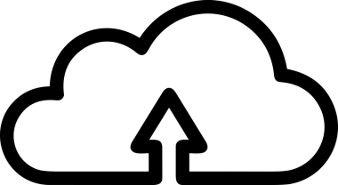 Siyah ve Beyaz Logo Simgesi PNG Biçimini Yükle. Web Sitesi Düğmesi, Mobil Uygulama Arayüzü, Dosya Aktarımı, Belge Paylaşımı, Bulut Depolama ve Veri Yedekleme için Minimalist Düz Tasarımlı Tek Renkli Ok Gönderme İşareti Grafiksel Elemanı