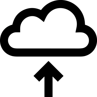Siyah ve Beyaz Logo Simgesi PNG Biçimini Yükle. Web Sitesi Düğmesi, Mobil Uygulama Arayüzü, Dosya Aktarımı, Belge Paylaşımı, Bulut Depolama ve Veri Yedekleme için Minimalist Düz Tasarımlı Tek Renkli Ok Gönderme İşareti Grafiksel Elemanı