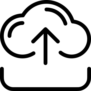 Siyah ve Beyaz Logo Simgesi PNG Biçimini Yükle. Web Sitesi Düğmesi, Mobil Uygulama Arayüzü, Dosya Aktarımı, Belge Paylaşımı, Bulut Depolama ve Veri Yedekleme için Minimalist Düz Tasarımlı Tek Renkli Ok Gönderme İşareti Grafiksel Elemanı