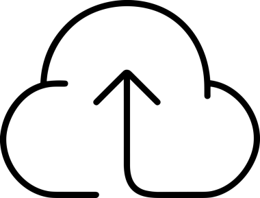 Siyah ve Beyaz Logo Simgesi PNG Biçimini Yükle. Web Sitesi Düğmesi, Mobil Uygulama Arayüzü, Dosya Aktarımı, Belge Paylaşımı, Bulut Depolama ve Veri Yedekleme için Minimalist Düz Tasarımlı Tek Renkli Ok Gönderme İşareti Grafiksel Elemanı