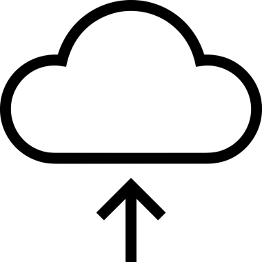 Siyah ve Beyaz Logo Simgesi PNG Biçimini Yükle. Web Sitesi Düğmesi, Mobil Uygulama Arayüzü, Dosya Aktarımı, Belge Paylaşımı, Bulut Depolama ve Veri Yedekleme için Minimalist Düz Tasarımlı Tek Renkli Ok Gönderme İşareti Grafiksel Elemanı