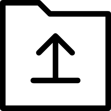 Siyah ve Beyaz Logo Simgesi PNG Biçimini Yükle. Web Sitesi Düğmesi, Mobil Uygulama Arayüzü, Dosya Aktarımı, Belge Paylaşımı, Bulut Depolama ve Veri Yedekleme için Minimalist Düz Tasarımlı Tek Renkli Ok Gönderme İşareti Grafiksel Elemanı