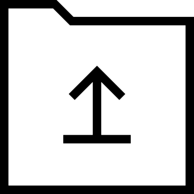 Siyah ve Beyaz Logo Simgesi PNG Biçimini Yükle. Web Sitesi Düğmesi, Mobil Uygulama Arayüzü, Dosya Aktarımı, Belge Paylaşımı, Bulut Depolama ve Veri Yedekleme için Minimalist Düz Tasarımlı Tek Renkli Ok Gönderme İşareti Grafiksel Elemanı