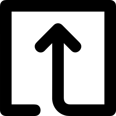 Siyah ve Beyaz Logo Simgesi PNG Biçimini Yükle. Web Sitesi Düğmesi, Mobil Uygulama Arayüzü, Dosya Aktarımı, Belge Paylaşımı, Bulut Depolama ve Veri Yedekleme için Minimalist Düz Tasarımlı Tek Renkli Ok Gönderme İşareti Grafiksel Elemanı