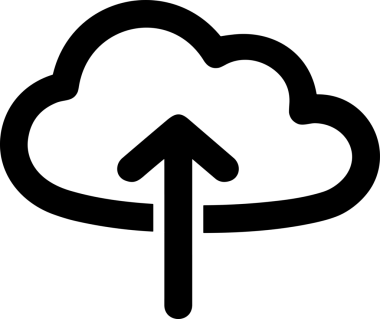 Siyah ve Beyaz Logo Simgesi PNG Biçimini Yükle. Web Sitesi Düğmesi, Mobil Uygulama Arayüzü, Dosya Aktarımı, Belge Paylaşımı, Bulut Depolama ve Veri Yedekleme için Minimalist Düz Tasarımlı Tek Renkli Ok Gönderme İşareti Grafiksel Elemanı
