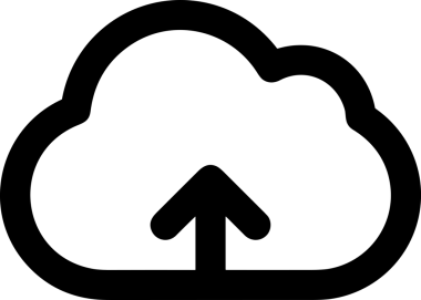 Siyah ve Beyaz Logo Simgesi PNG Biçimini Yükle. Web Sitesi Düğmesi, Mobil Uygulama Arayüzü, Dosya Aktarımı, Belge Paylaşımı, Bulut Depolama ve Veri Yedekleme için Minimalist Düz Tasarımlı Tek Renkli Ok Gönderme İşareti Grafiksel Elemanı