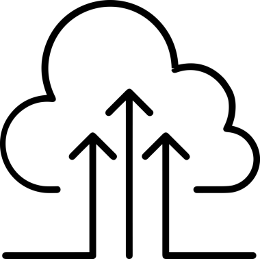 Siyah ve Beyaz Logo Simgesi PNG Biçimini Yükle. Web Sitesi Düğmesi, Mobil Uygulama Arayüzü, Dosya Aktarımı, Belge Paylaşımı, Bulut Depolama ve Veri Yedekleme için Minimalist Düz Tasarımlı Tek Renkli Ok Gönderme İşareti Grafiksel Elemanı