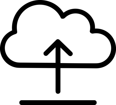 Siyah ve Beyaz Logo Simgesi PNG Biçimini Yükle. Web Sitesi Düğmesi, Mobil Uygulama Arayüzü, Dosya Aktarımı, Belge Paylaşımı, Bulut Depolama ve Veri Yedekleme için Minimalist Düz Tasarımlı Tek Renkli Ok Gönderme İşareti Grafiksel Elemanı