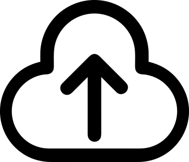 Siyah ve Beyaz Logo Simgesi PNG Biçimini Yükle. Web Sitesi Düğmesi, Mobil Uygulama Arayüzü, Dosya Aktarımı, Belge Paylaşımı, Bulut Depolama ve Veri Yedekleme için Minimalist Düz Tasarımlı Tek Renkli Ok Gönderme İşareti Grafiksel Elemanı