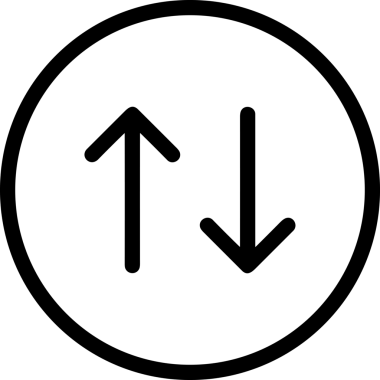Siyah ve Beyaz Logo Simgesi PNG Biçimini Yükle. Web Sitesi Düğmesi, Mobil Uygulama Arayüzü, Dosya Aktarımı, Belge Paylaşımı, Bulut Depolama ve Veri Yedekleme için Minimalist Düz Tasarımlı Tek Renkli Ok Gönderme İşareti Grafiksel Elemanı