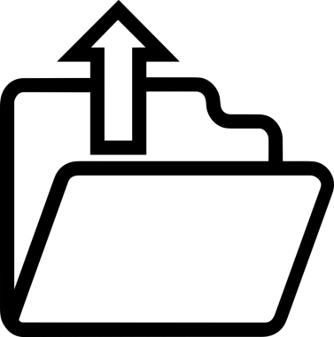 Siyah ve Beyaz Logo Simgesi PNG Biçimini Yükle. Web Sitesi Düğmesi, Mobil Uygulama Arayüzü, Dosya Aktarımı, Belge Paylaşımı, Bulut Depolama ve Veri Yedekleme için Minimalist Düz Tasarımlı Tek Renkli Ok Gönderme İşareti Grafiksel Elemanı