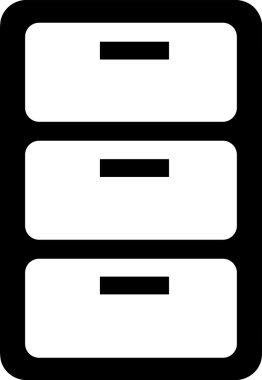 PNG biçiminde siyah ve beyaz depolama simgesi basit düz tasarım depolama depolama konteynırı arşiv kutusu arşiv hattı sanat izole vektör ilüstrasyonu dosya kabine organizasyon simgesi simgesi için dijital grafik ögesi