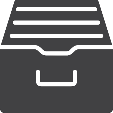 PNG biçiminde siyah ve beyaz depolama simgesi basit düz tasarım depolama depolama konteynırı arşiv kutusu arşiv hattı sanat izole vektör ilüstrasyonu dosya kabine organizasyon simgesi simgesi için dijital grafik ögesi