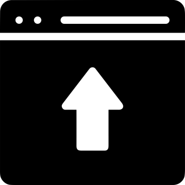 Upload icon symbol black and white PNG format simple vector illustration representing file sharing data transfer cloud storage synchronization and digital communication suitable for modern web design app interface user experience