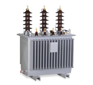 Arkası beyaz transformatörlü, transformatör kullanmaya hazır. Dönüştürücü üretimi. Dönüştürücü örneği. elektrik dağıtım araçları