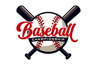 Top bağcıkları ve sopaları olan beyzbol arka planı. Dikiş dokusu spor kulübü logoları, posterler ve promosyon tasarımları için mükemmel. Beyzbol temalı görseller için vektör illüstrasyonu ideal