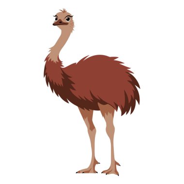 Avustralya Emu Hayvan Simgesi. Minimalist tarzda egzotik, uçamayan bir kuş..
