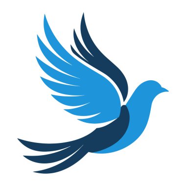 Kuş logosu tasarımı vektör çizimi. Minimalist ve modern kuş silueti, parlak çizgileri, özgürlüğü ve zarafeti simgeliyor. Markalaşma, iş ve yaratıcı logolar için mükemmel..