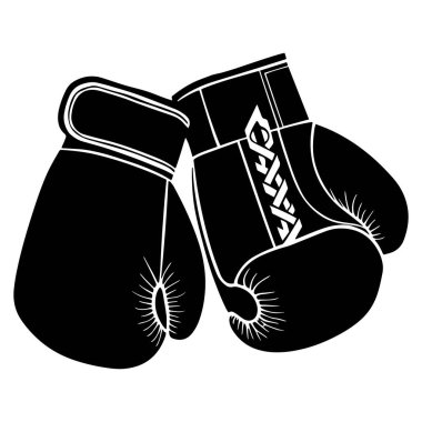 Beyaz arka planda bir boksör silueti. Fitness, eğitim ve yarışma temaları için dinamik spor tasarımı.