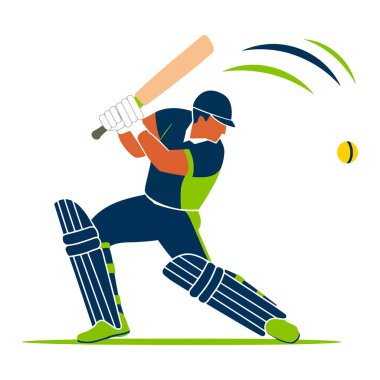 Kriket oyuncusu logosu tasarım vektör illüstrasyonunda stilize olmuş bir vurucuyu dinamik bir şekilde sallıyor. Takım logoları, spor markaları ve turnuva grafikleri için mükemmel..