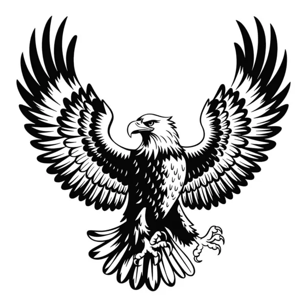 Kartal sembolü, cesur ve dinamik bir tasarıma sahip. Simge tasarımı beyaz bir arkaplanda izole edildi. Vektör illüstrasyonu