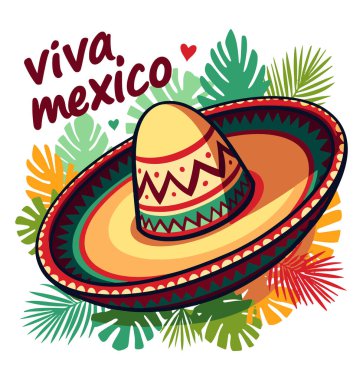 Renkli bir arka planda Meksika tasarımı. Kültürel temalar, seyahat promosyonları ve festival projeleri için vektör illüstrasyonu ideal. Meksika geleneklerini sergilemek için mükemmel.